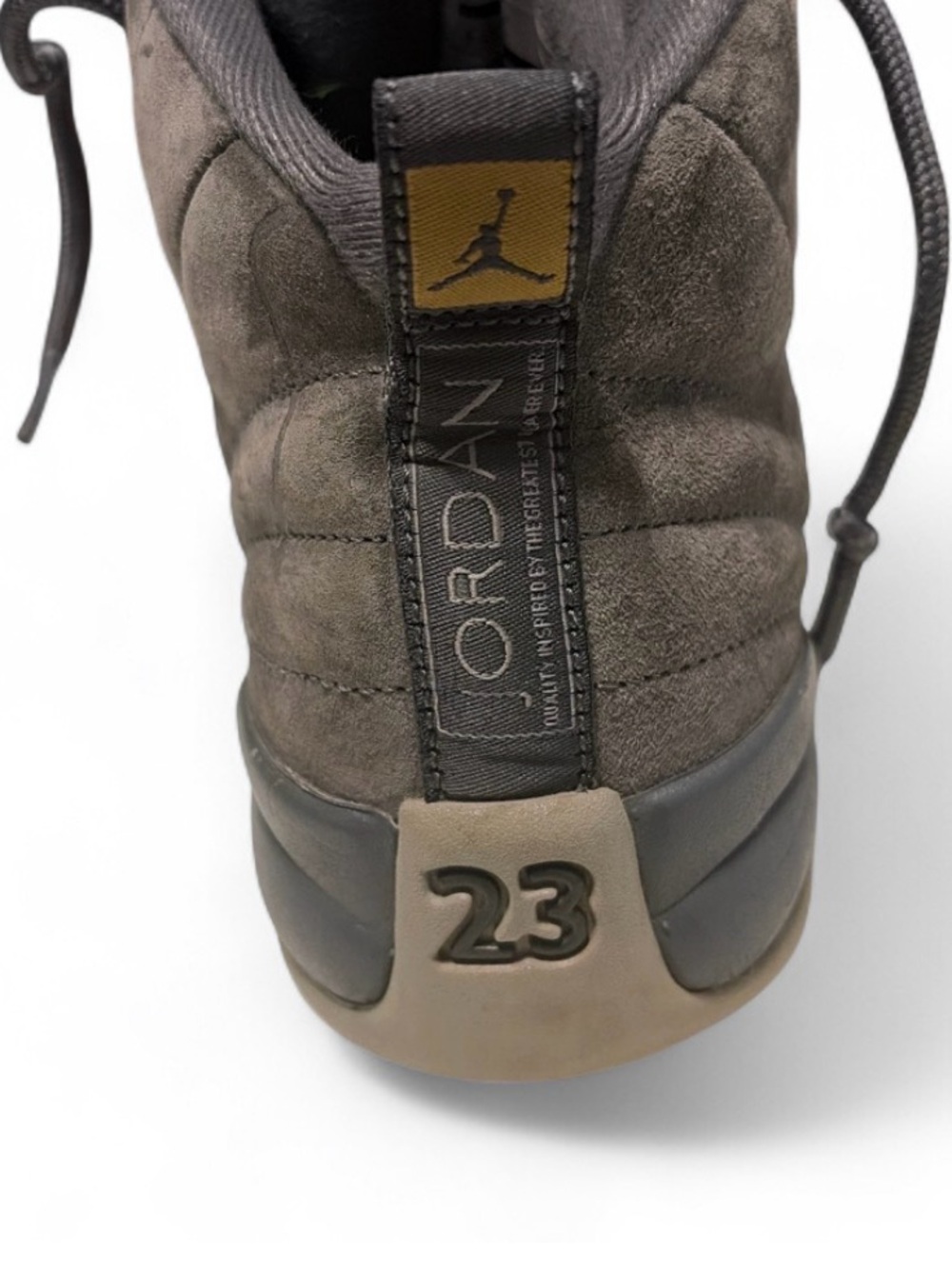 Jordan Kids Dark Gray Suede Sneakers with Yellow Jumpman Accent